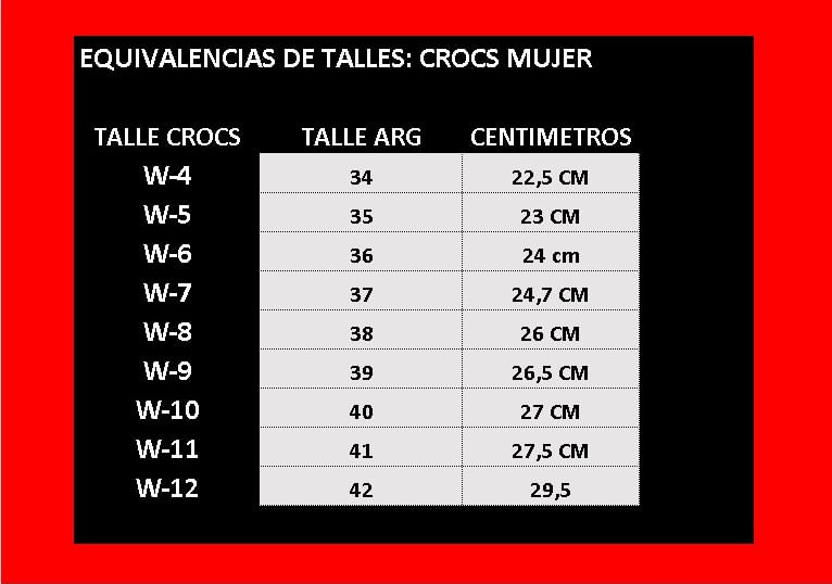 Que talla es best sale 7 9 en crocs