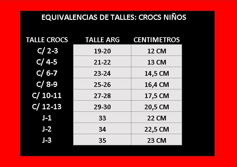 Crocs niños talla discount 23