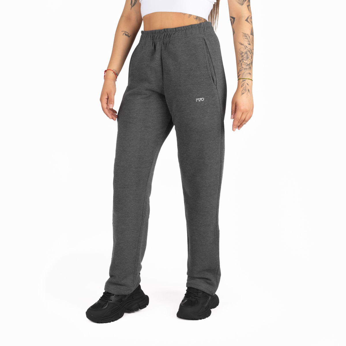Pantalon Recto Joggers Mujer Punto Pantalones Negros Estilo