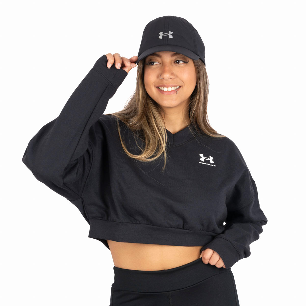 BUZO UNDERARMOUR RIVAL TERRY OS CROP MUJER
