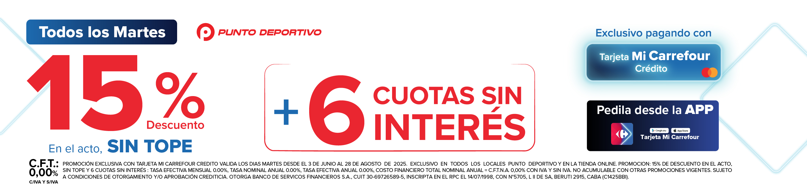 Carrefour 15% + 6 Cuotas